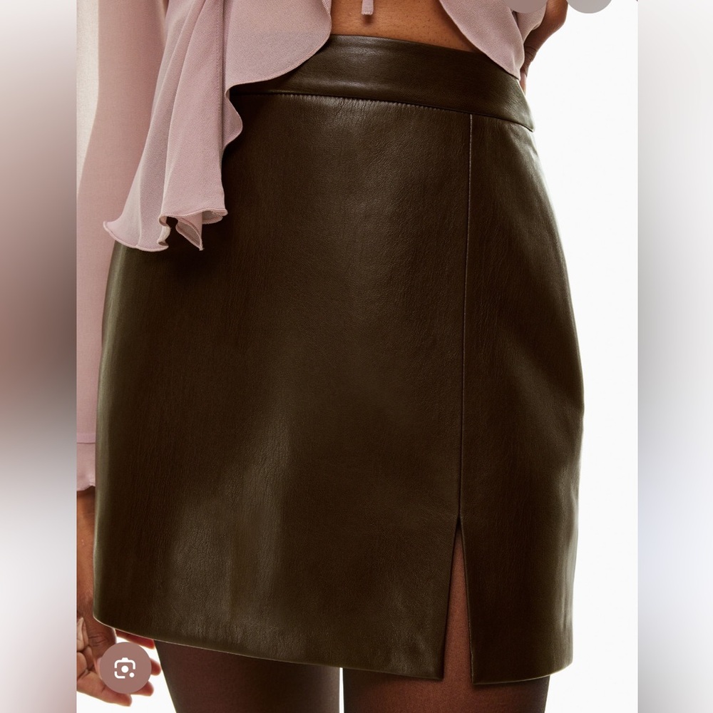 WILFRED Patio Mini Leather Skirt Brown